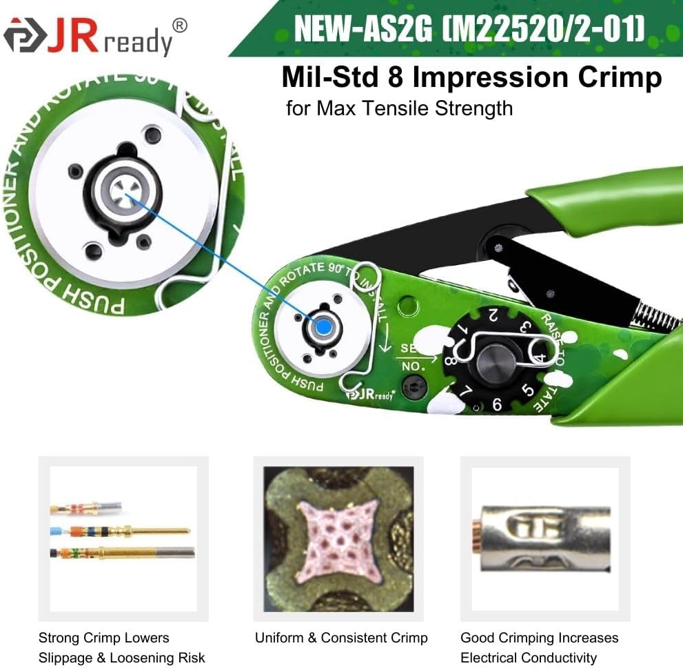 JRready NEW-AS2G Green Version Colorful Appearance Small Size Crimp Tool 20-32 AW