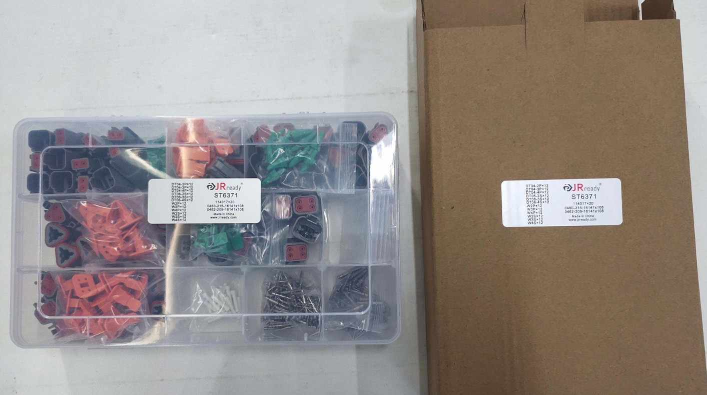 JRready ST6371 DT 12 Pairs 2 3 4 Pin PA66 Nylon Waterproof Connectors & 108 Pairs 16# Nickle-palted Solid Contacts