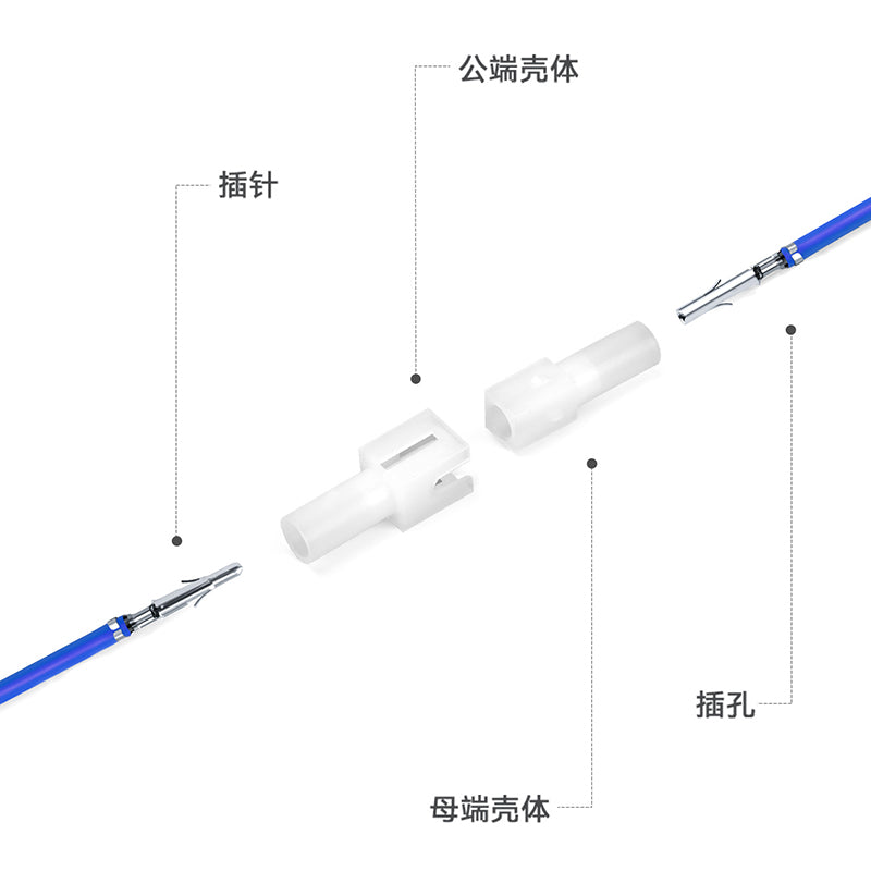JRready MOLEX Connector JRN001 1 Pin (20Matched Sets), 2.13mm Diameter Sockets 14-20 AWG, Compatible with Molex MLX Power Connector, 6.35mm Pitch, Free Hanging(20 sets）