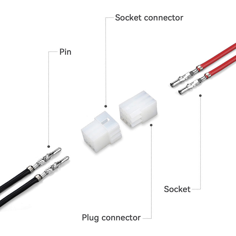 JRready JRN002 9 Pin Standard.093 Pin and Socket Connectors 9 Circuits (20 Matched Sets), 14-20 AWG, Compatible with Molex Standard.093 Male& Female Connector, 5.03 mm Pitch, Free Hanging