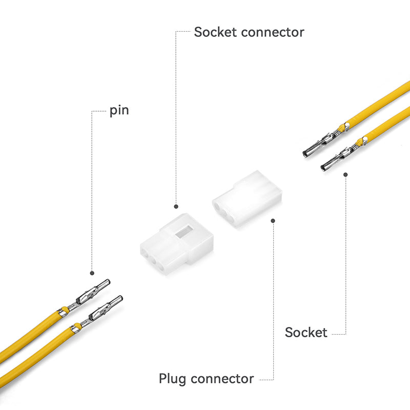 JRready JRN003 3 Pin 20Pairs Molex 1625 Series Standard .062 Series Male Female Receptable Plug Power Electrical Connectors 18-24AWG Crimp Terminal Contact Molex 03061032 03062032（20 sets）