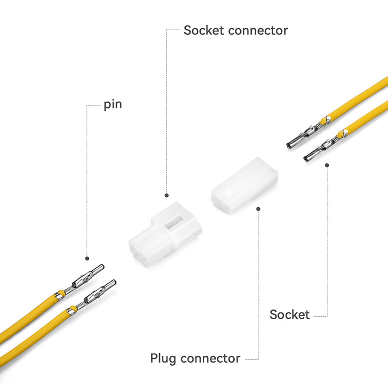 JRready JRN003 2 Pin 20Pairs Molex 1625 Series Standard .062 Series 2 Circuits Connector Housing 3.68mm Pitch Crimp Terminals 18-24AWG Pins Sockets Molex 03061023 03062023 Wire Connectors