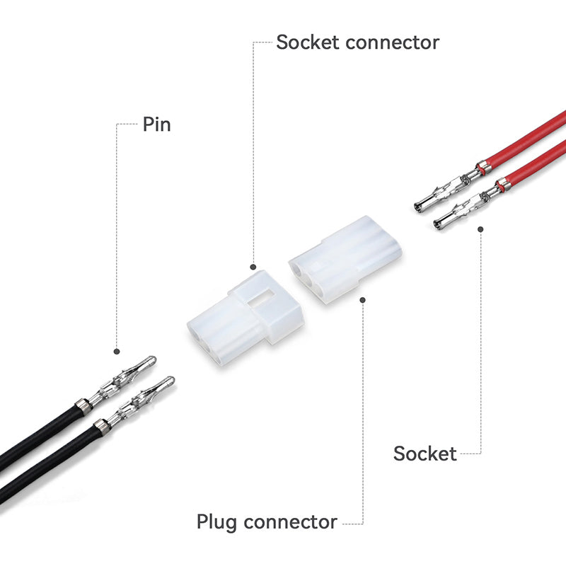 JRready JRN002 3 Pin Wire Terminal Connectors Pin and Socket
