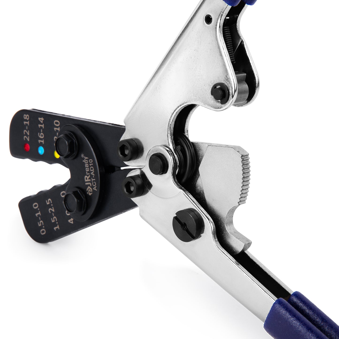 JRready ACT-AD10 Ratcheting Wire Crimper for Heat Shrink connectors, Insulated Terminals and Butt splices in Wire 22-18, 16-14, 12-10AWG