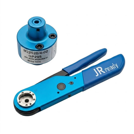 JRready JRD-AS4 Crimp Tool (M22520/4-01), Four-Way Indent Crimper for RG/U 174 178B 196A 188A 136, with GP295(M22520/4-02) Positioner for M24308/14 M24308/15 Contacts