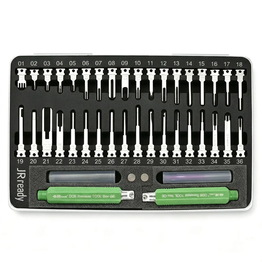 JRready ACTCRH7A16 36-Piece Terminal Removal Tool Kit with Precision Tips and Green Handles