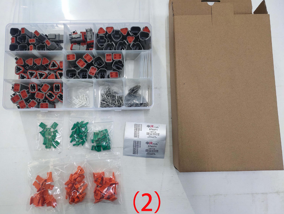 JRready ST6371 DT 12 Pairs 2 3 4 Pin PA66 Nylon Waterproof Connectors & 108 Pairs 16# Nickle-palted Solid Contacts