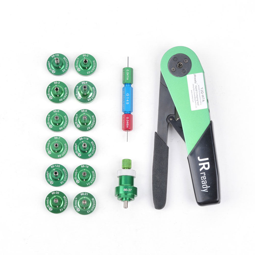 JRready ST1049: YJQ-W7A(M22520/7-01) Crimper+13 86 Series Positioners+G145 Gage(M22520/3-3) Maintenance Kit For Electrical Connectors and Wiring Systems