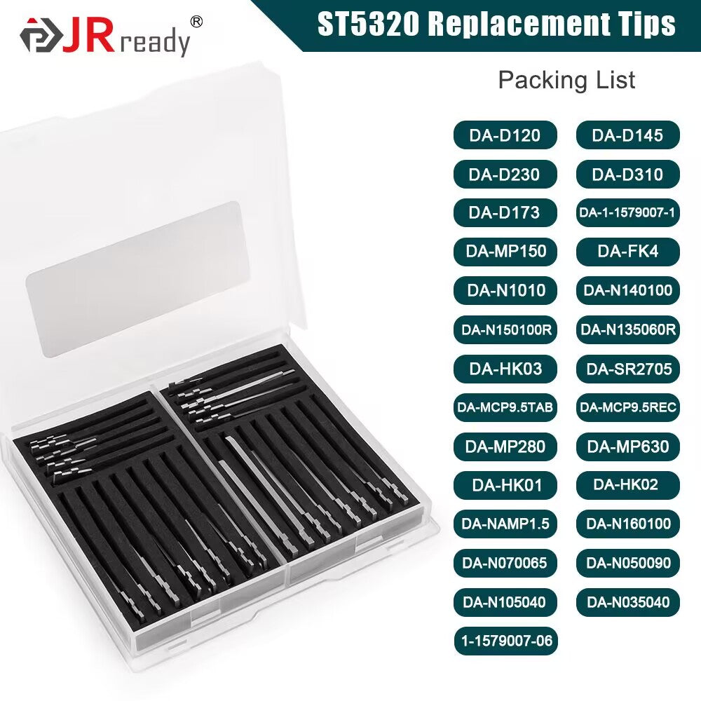 NEW PRODUCT--Buy over 2 sets 50%off Discount-JRready ST5278 Replacement Tip Kit(26 pcs) / ST5230 Tip Kit (27 pcs) for Extraction Tool Terminal Release Tool for Deutsch,AMP/TE,Molex,Delphi,JST,Harting Connectors / ST5321 Tool Kit (handles*24 & tips*27)