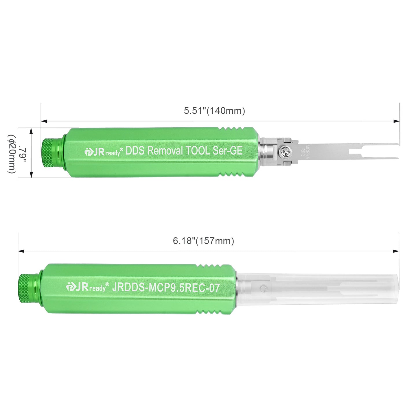 JRready JRDDS-MCP9.5REC-01/ JRDDS-MCP9.5REC-07 Strumento di estrazione per terminali a doppio pin per terminali femmina dei connettori automobilistici AMP MCP serie 9.5