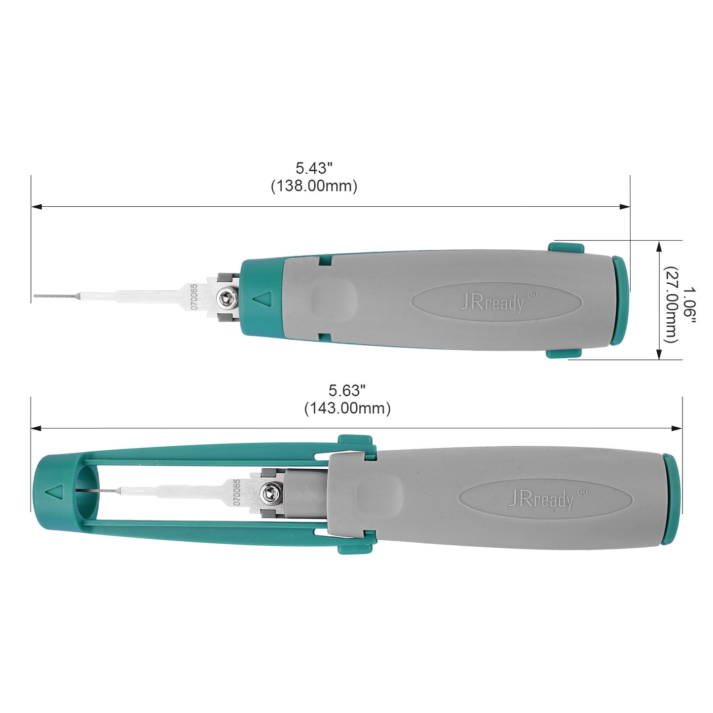 JRready JRconDRK-N070065 Single-Pin Terminal Extraction Tool for TE MCON 1.2, Yazaki Kaizen 0.64 connectors, and china domestic DJ 1.2 series connectors