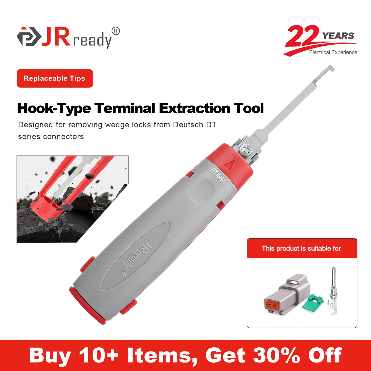 JRready JRconDRK-RT1BH-A Hook for DT DTM DTP connectors
