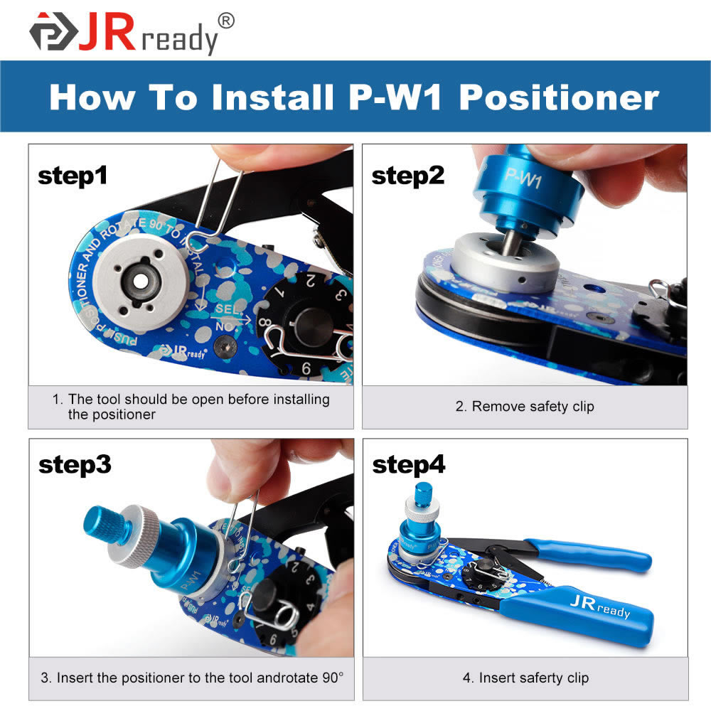 JRready P-W1 Universal/General Positioner Head for NEW-AS2 YJQ-W1A M22520/2-01 Hand Crimping Tool
