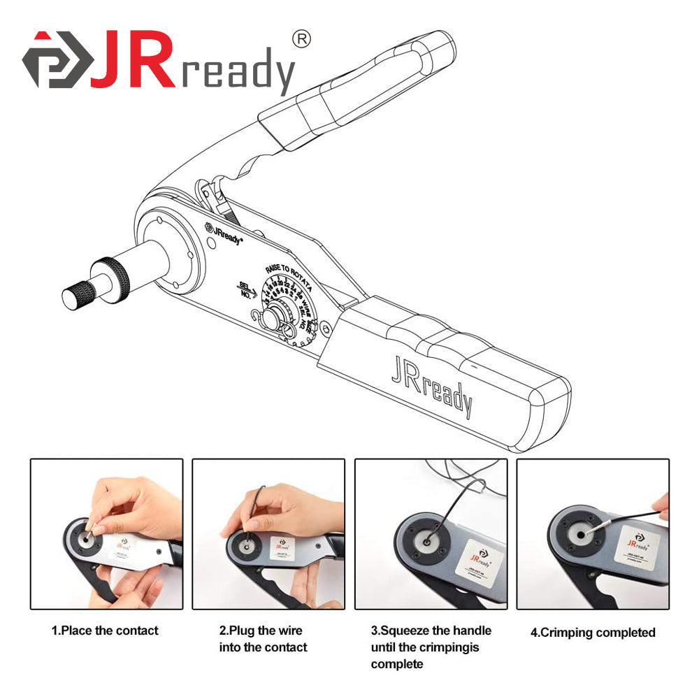 JRready ST6128 559 PCS DT Connector Kits (Equivalent to Deutsch DT Automotive Connectors) & 16# Solid Contacts 14-16AWG & HDT-48-00 Crimper For Motorcycle,Truck, Marine