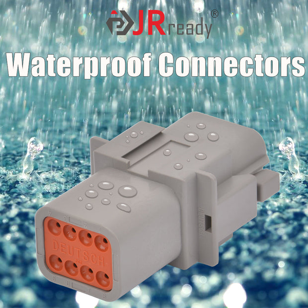 JRready ST6115 DT 6 Pin Gray Waterproof Connectors with 16# Contact 14-16AWG & Seal Plug, 3 Sets