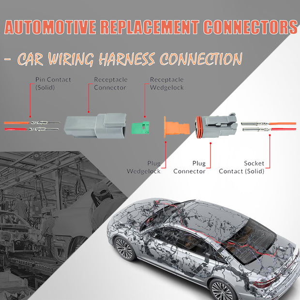 JRready ST6128 559 PCS DT Connector Kits (Equivalent to Deutsch DT Automotive Connectors) & 16# Solid Contacts 14-16AWG & HDT-48-00 Crimper For Motorcycle,Truck, Marine