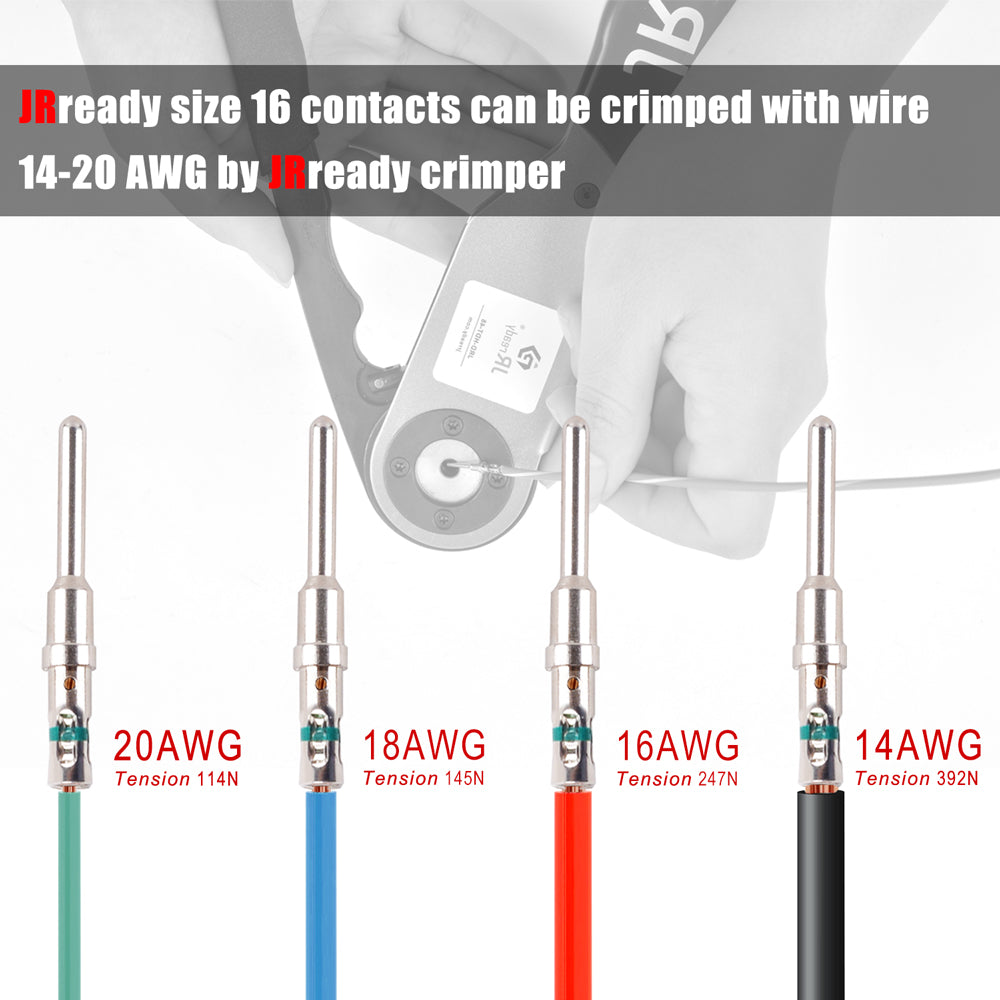 JRready ST6281 DT Connectors Terminal Kit 90Pairs, Contact Size 16, Male Pins 0460-215-16141/Female Sockets 0462-209-16141, Wire Gauge 14-20 AWG (DT 16# 90Pairs)