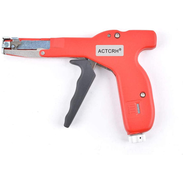 ACTCRH ACT-CT11N Cable Tie Gun for Wire Harness and Cable Bundle, Fastening and Cutting Plastic Nylon Cable Ties, Red Version