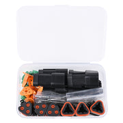 JRready ST6272 6 Sets Black Sealed Enhanced DT 3 Pin Connectors,Waterproof Electrical Wire Connector with Solid Contacts 14-20 AWG
