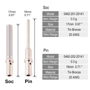 JRready ST6282 DTM Connector Deutsch Contact Size 20 Deutsch Closed Barrel Pins Sockets Kit, Male Pins 0460-202-20141 Deutsch DTM Solid Pins/Female Sockets 0462-201-20141, Wire Gauge 20-22 AWG(DTM 20# 120Pairs)