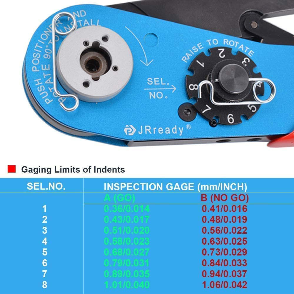 YJQ-MH800 Miniature Adjustable Crimp Tool ULTRA-PRECISION Crimper Wire Range 20-32 AWG