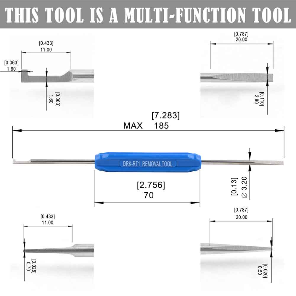 JRready DRK-RT1 Pin Removal Tool(DT-RT1) For Automotive Replacement Connectors for DT,DTM,DTP,DRB,DTV,DRCP and STRIKE Connectors
