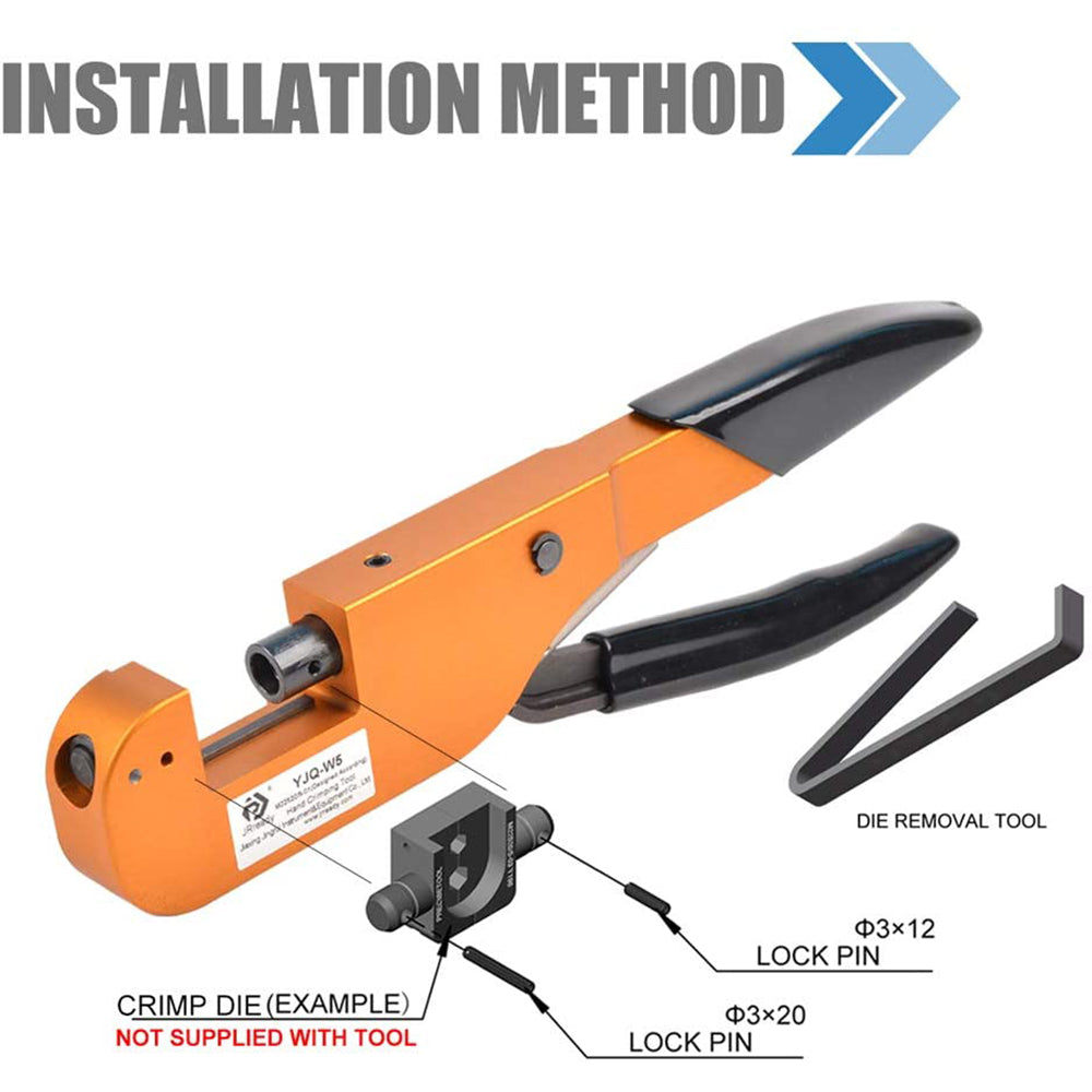 JRready YJQ-W5 (M22520/5-01) Open Frame Crimp Tool Die Crimper Terminal Copper Lug Ring Pliers(Frame only, Without crimp dies)