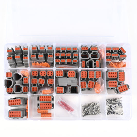 JRready ST6293 Deutsch DTM Connector Kit 2 3 4 6 8 and 12 Pin Automotive Electrical Connectors with Size 20 Solid Contacts Crimp Wire Gauge 16-22AWG,7.5A