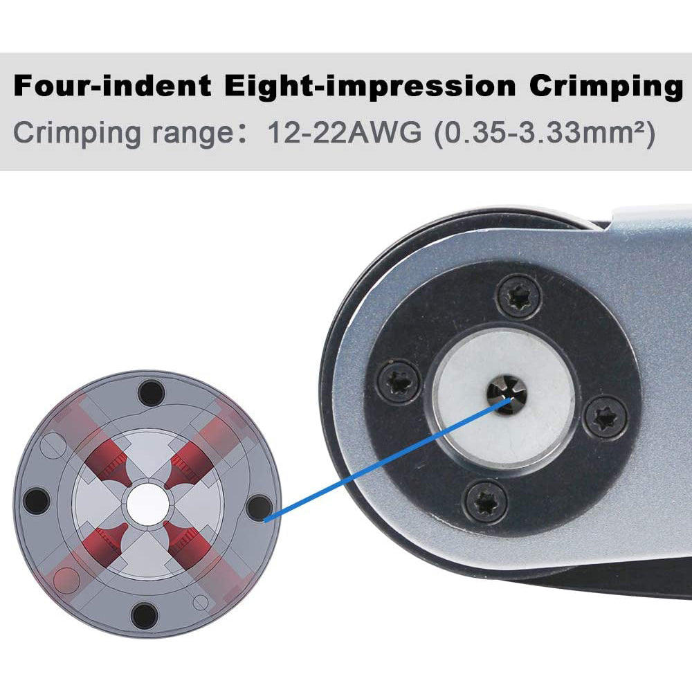 JRready JRD-HDT-48 (Deutsch HDT-48-00) Crimping Tool  for 12#,16#,20# Solid Contacts in DT DTM DTP Connectors 12-22AWG