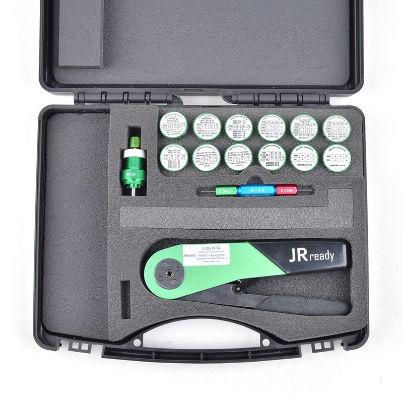 JRready ST1049: YJQ-W7A(M22520/7-01) Crimper+13 86 Series Positioners+G145 Gage(M22520/3-3) Maintenance Kit For Electrical Connectors and Wiring Systems