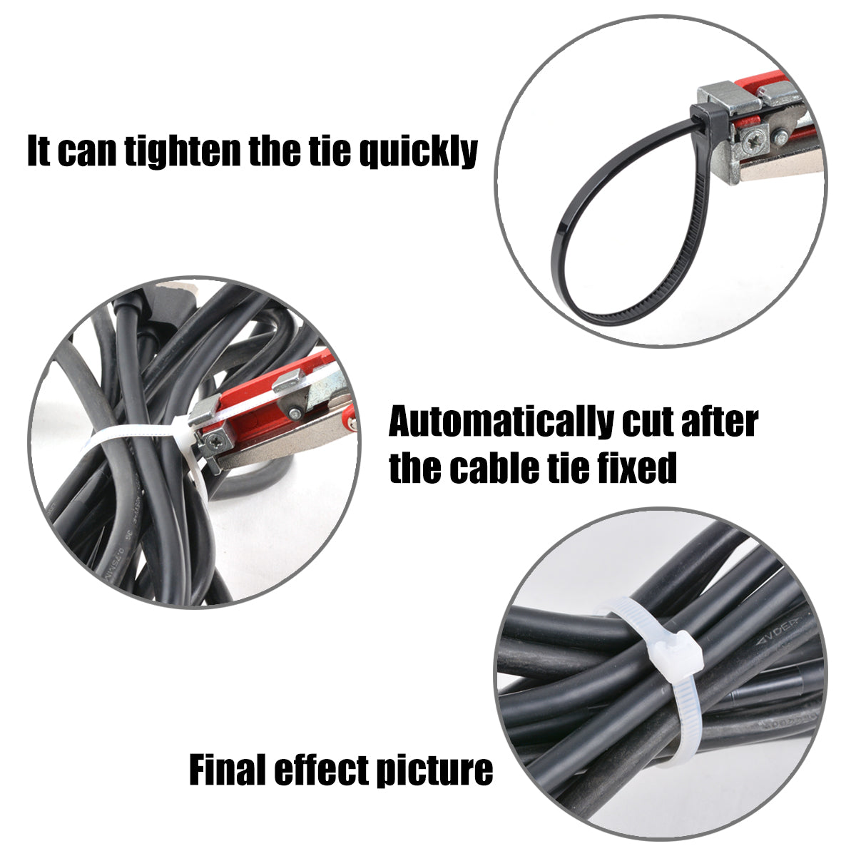 ACTCRH ACT-CT11N Cable Tie Gun for Wire Harness and Cable Bundle, Fastening and Cutting Plastic Nylon Cable Ties, Red Version