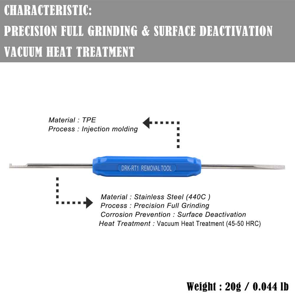 JRready DRK-RT1 Pin Removal Tool(DT-RT1) For Automotive Replacement Connectors for DT,DTM,DTP,DRB,DTV,DRCP and STRIKE Connectors