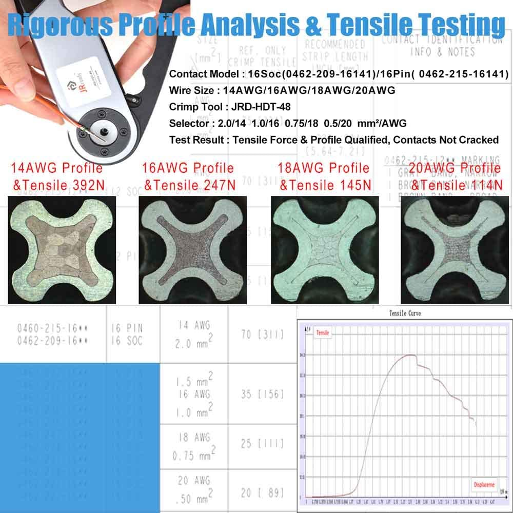 JRready ST6119 Deutsch Solid Contact Size 16 Kit:16# Male 0460-215-16141 Deutsch DT Solid Pins/Deutsch Female Pins 0462-209-16141 Contacts Wire 14（60 pair）