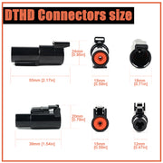 JRready ST6286 1 Pin DTHD Connector 4 Sets,IP67 Waterproof Connectors,Contact Size 12, Wire Gauge 12-14AWG,25A