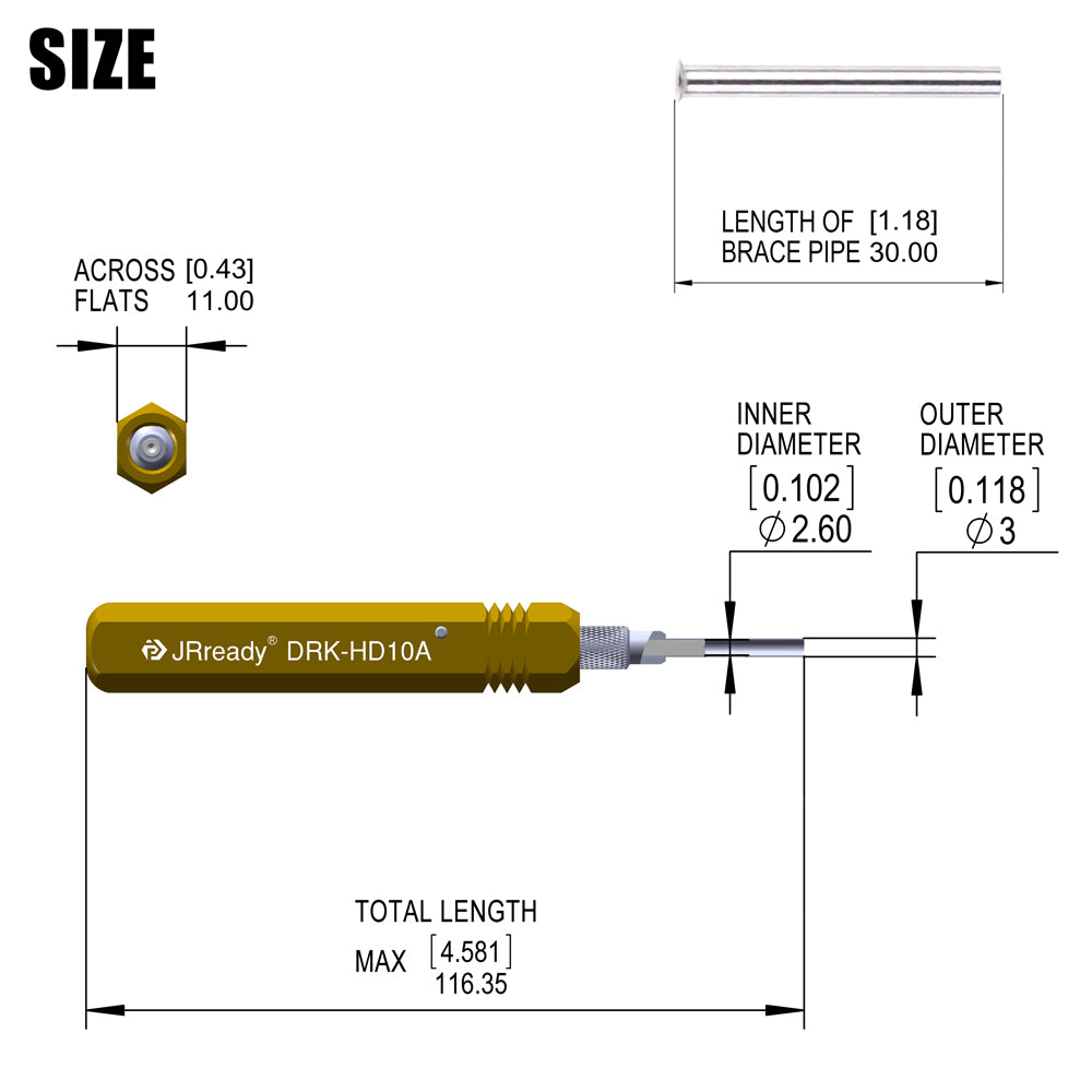 JRready DRK-HD10A Harting/TE Heavy duty HAN D 10A Solid Contacts Removal Tool (ST5217)