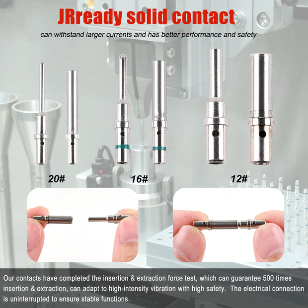 JRready ST6258 DT Connector Solid Contacts Kit Size 16: Male Pins 0460-215-16141 & Female Sockets 0462-209-16141 for 14-16 awg Wire Size, 30 Pairs