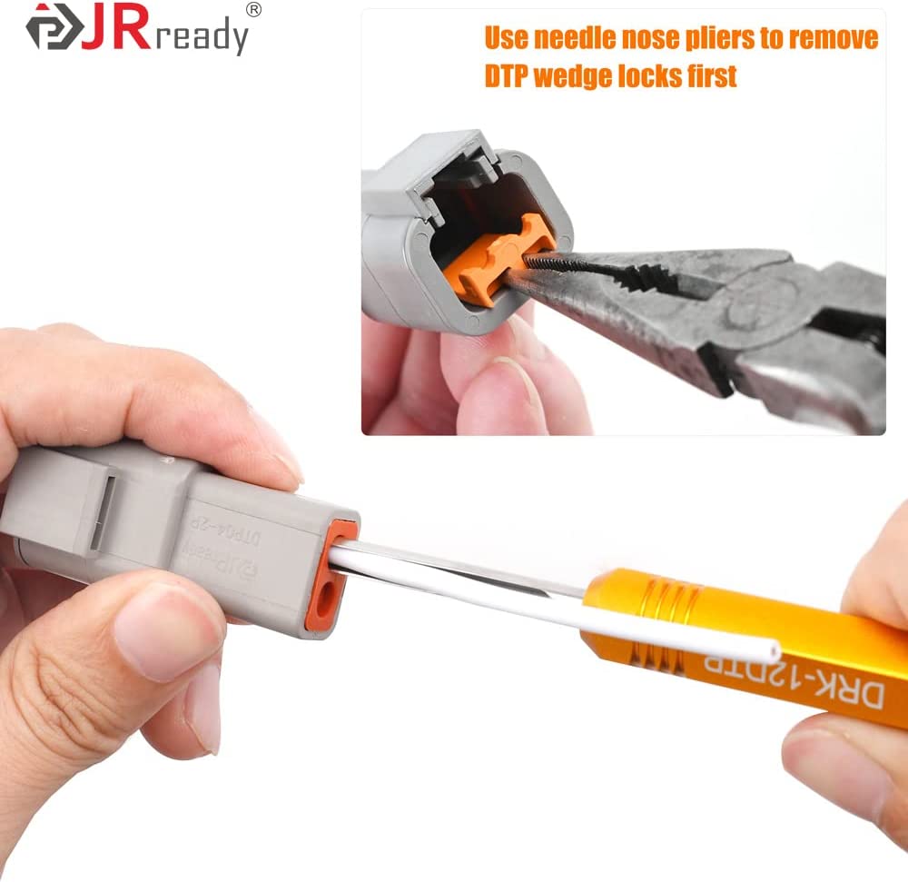 JRready ST5236-DEUTSCH Connector Removal Tool Kit: DRK-12DTP+16DT+20DTM & RT1 Metal Extraction Tools& 8 PCS Plastic Removal Tools