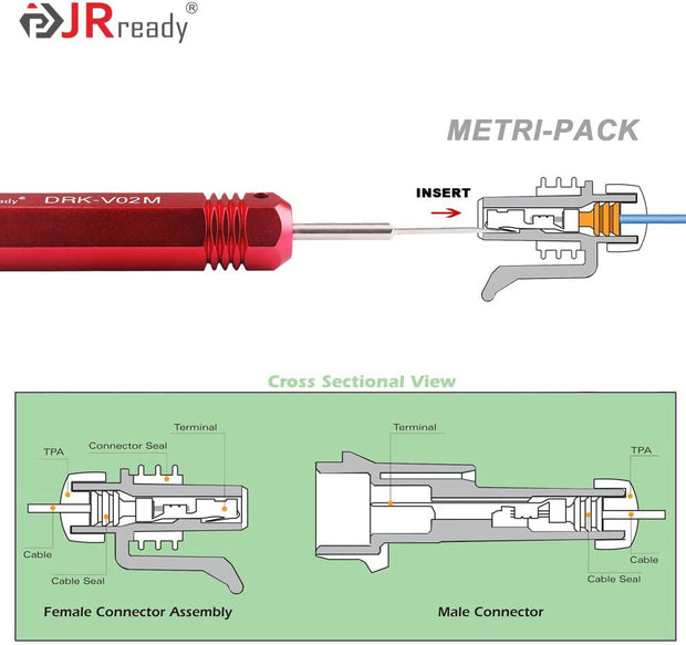 JRready ST5234 Extractor Kit For AMP Super Seal 1.5,Metri Pack 150,280,480,630,800,TE 968880,968849, send DRK-DWP01