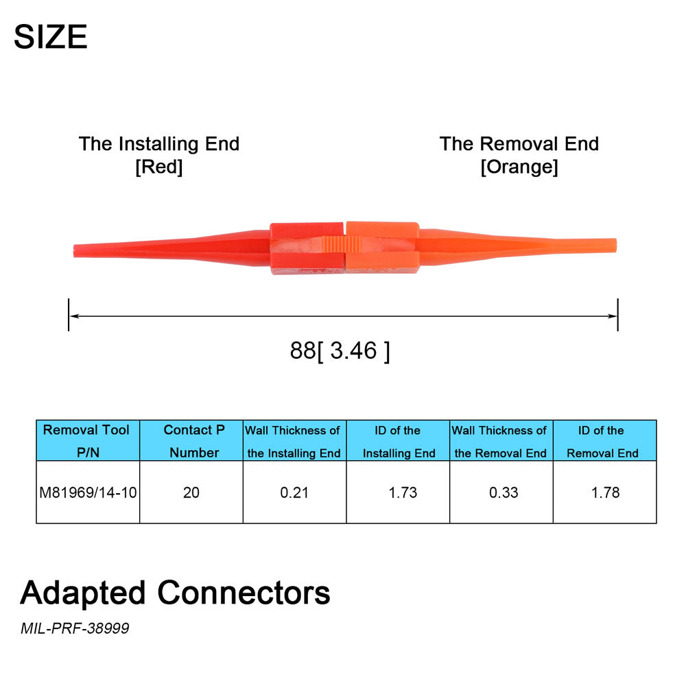 JRready M81969/14-10 20#Solid Barrel Contacts Insert Extract Tool in Wiring Interconnect Systems (25 Pack / 50 Pack / 100 Pack)