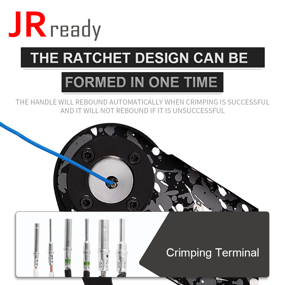 JRready NEW-DT2 New Appearance Connector Crimp Tool (HDT-48-00 JRD-HDT-48 Equivalent) for DT DTM DTP Connector 12#，16#，20# Pins/Sockets 12-22 AWG