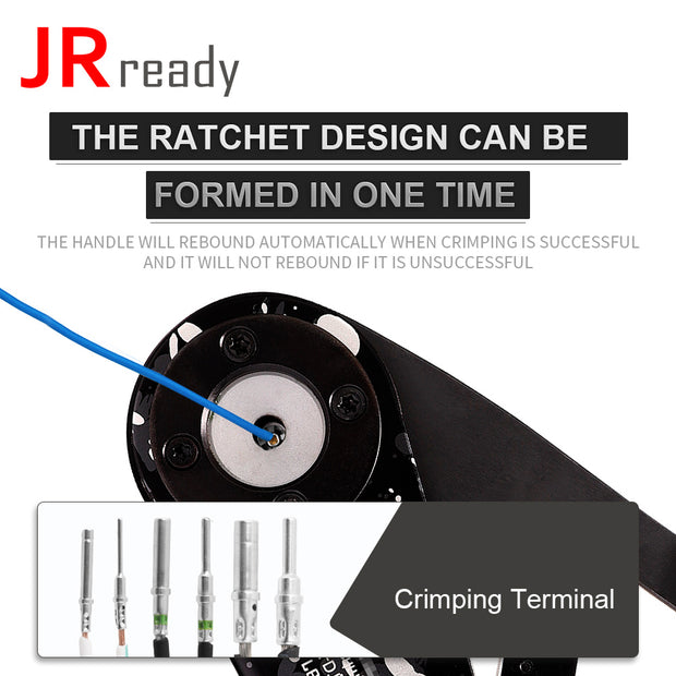 JRready NEW-DT1(HDT-48-00 ACT-M202 Equivalent) Small Size Crimp Tool for 12#，16#，20# Solid Contacts in DT DTM DTP Connectors  12-22 AWG