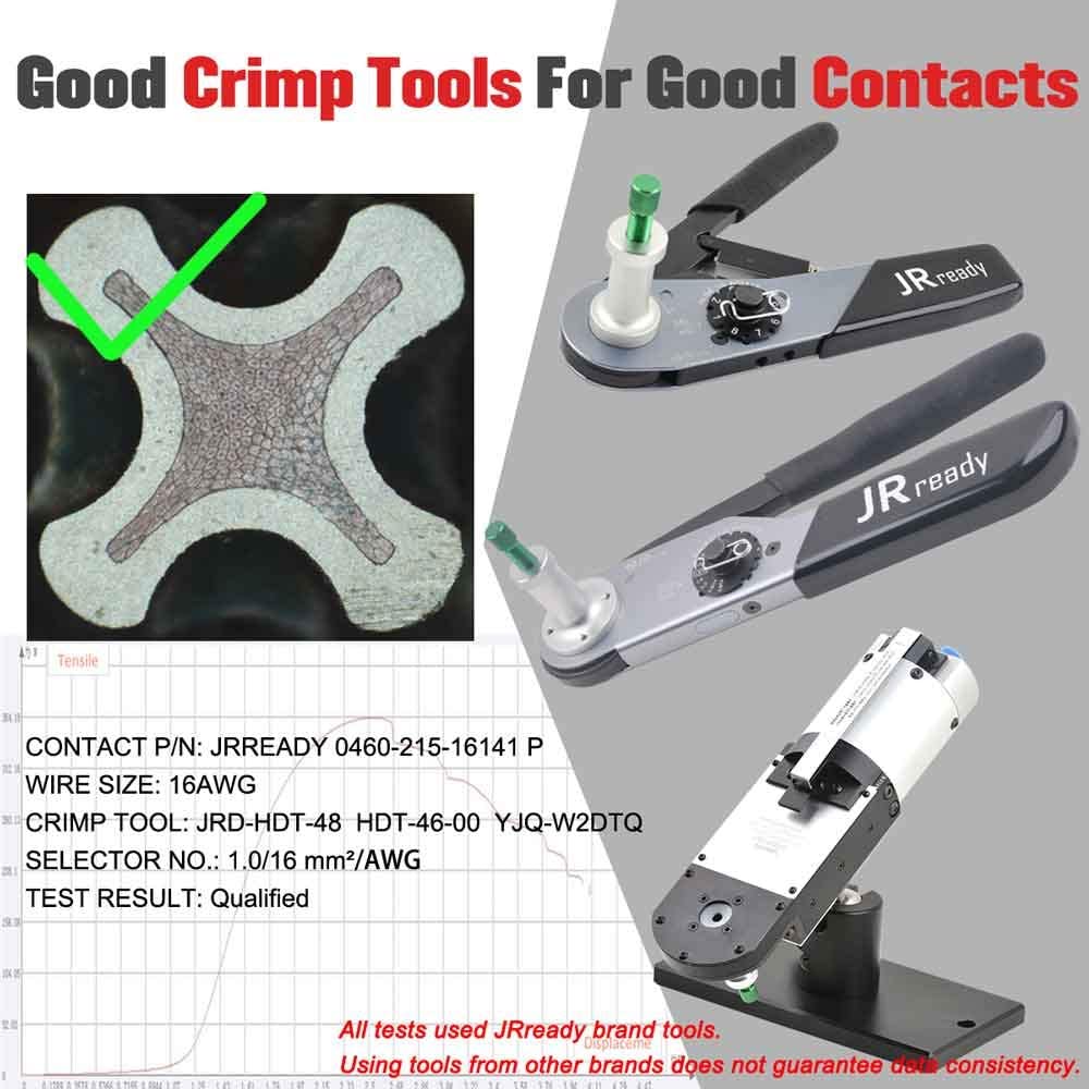 JRready ST6119 Deutsch Solid Contact Size 16 Kit:16# Male 0460-215-16141 Deutsch DT Solid Pins/Deutsch Female Pins 0462-209-16141 Contacts Wire 14（60 pair）