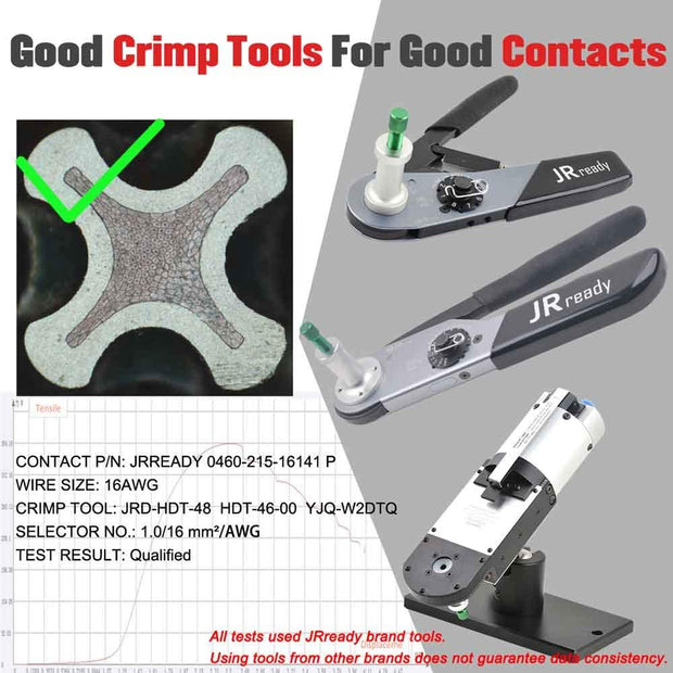 JRready ST6119 Deutsch Solid Contact Size 16 Kit:16# Male 0460-215-16141 Deutsch DT Solid Pins/Deutsch Female Pins 0462-209-16141 Contacts Wire 14（60 pair）