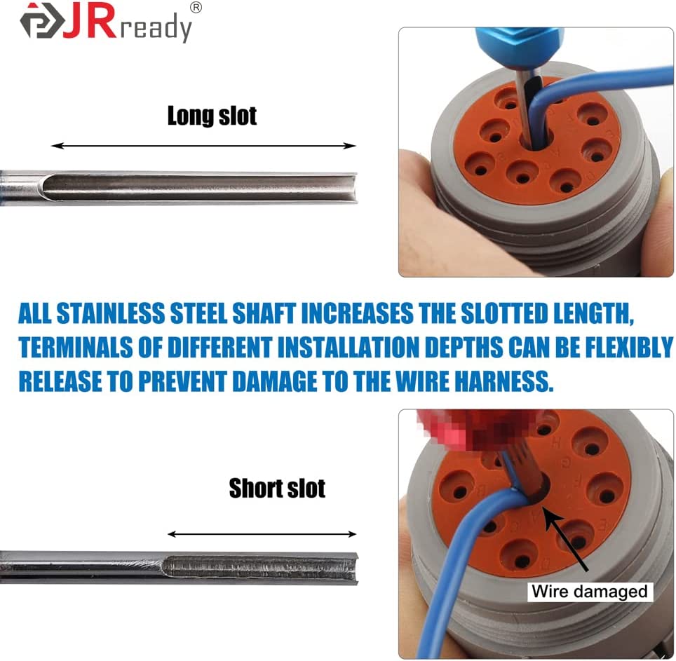 JRready ST5236-DEUTSCH Connector Removal Tool Kit: DRK-12DTP+16DT+20DTM & RT1 Metal Extraction Tools& 8 PCS Plastic Removal Tools