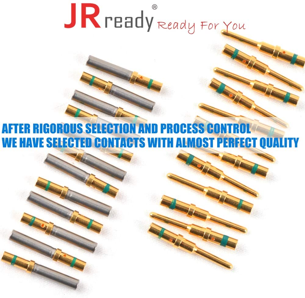 JRready ST6151 Gold-plated 16# Deutsch Solid Pins :  0460-215-1631 Deutsch Gold Pins & 0462-209-1631 Sockets, 12 Pairs