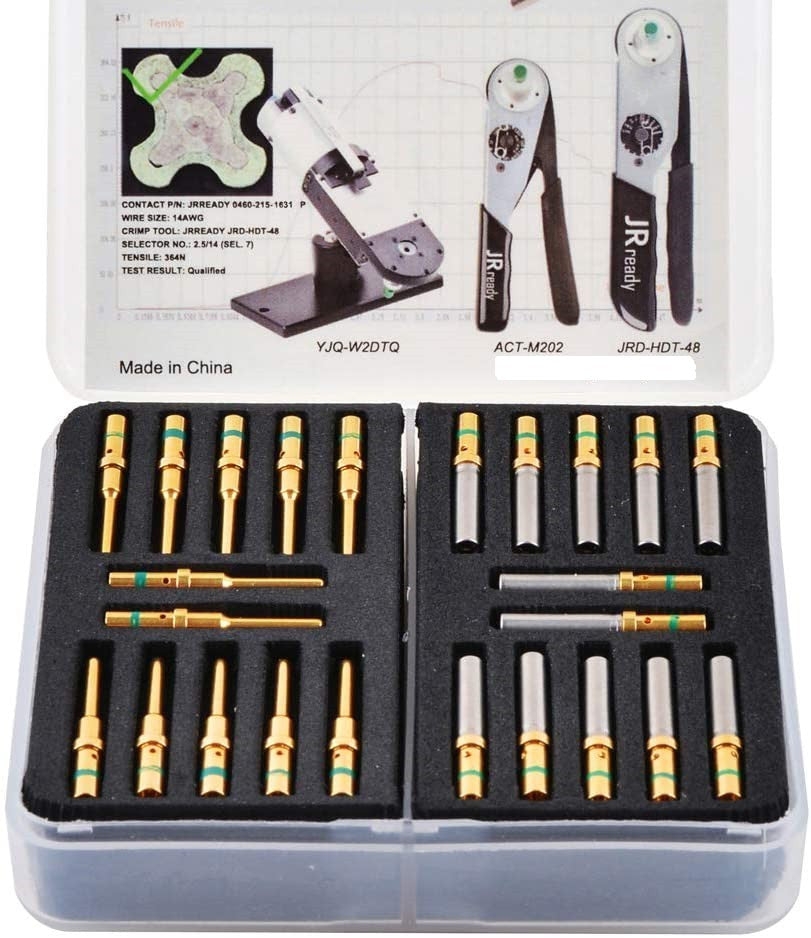 JRready JRD-HDT-48 HDT-48-00 Crimp Tool, get ST6151 Gold-plated 16# Solid Contacts / ST6120 16# Solid Contacts Kit
