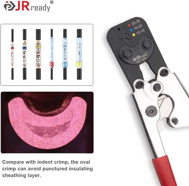 JRready ST2154 TOOL KIT: ACT-232(RED) (GMT232 M22520/37-01 AD-1377) Crimp Tool & G411 Gage (M22520/39-01)  for Crimping M81824/1,6,7,8,9,10,11,13,14 Heat Shrinkable Splices