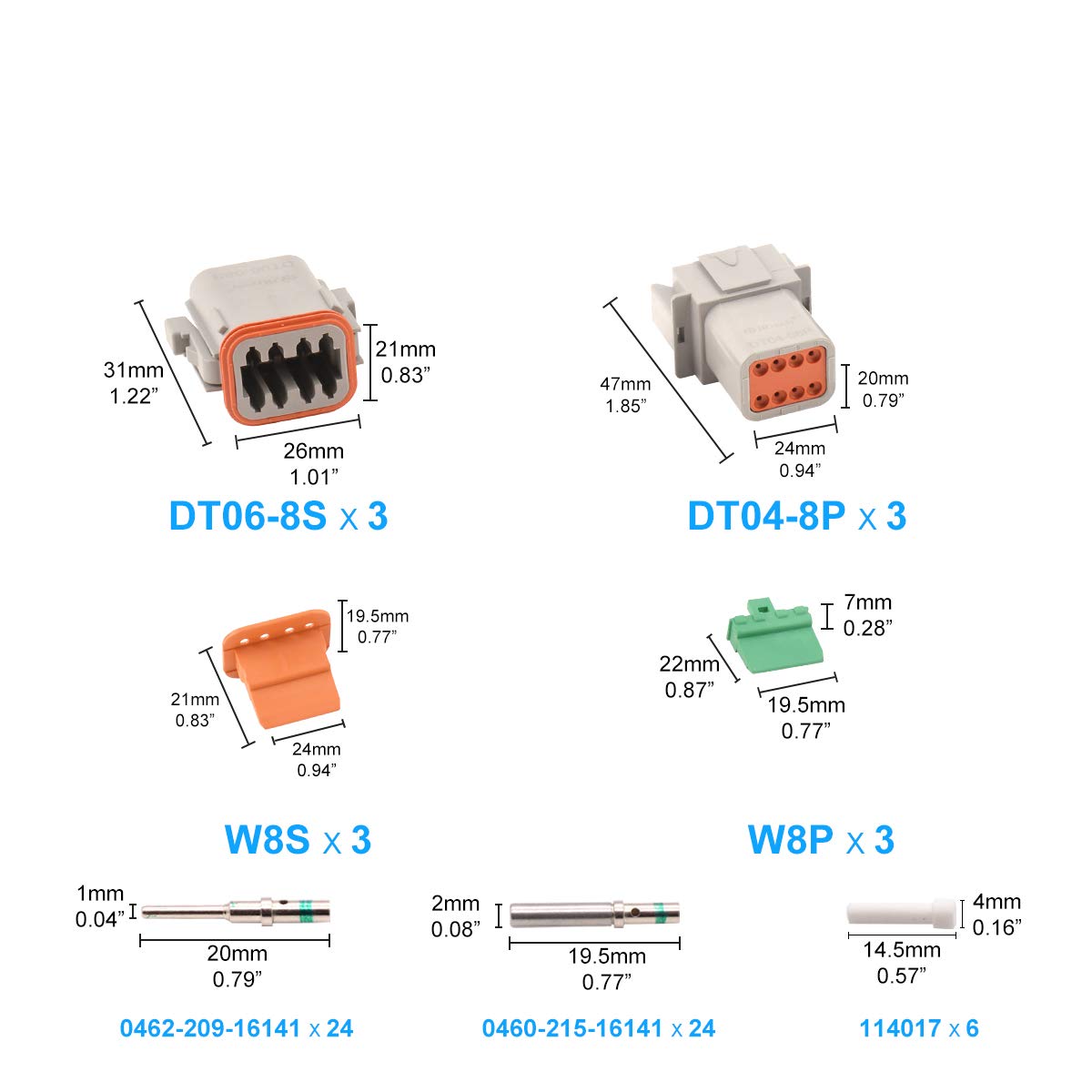 Deutsch 8pin connector specifications