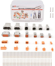 JRready ST6141 DTM 2-12 Pin IP67 Waterproof Connector with 35 Pairs Solid Contacts Pin Sockets Size 20/Wire Range 20-22 AWG