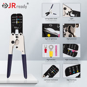 JRready ACT-AD10 Ratcheting Wire Crimper for Heat Shrink connectors, Insulated Terminals and Butt splices in Wire 22-18, 16-14, 12-10AWG